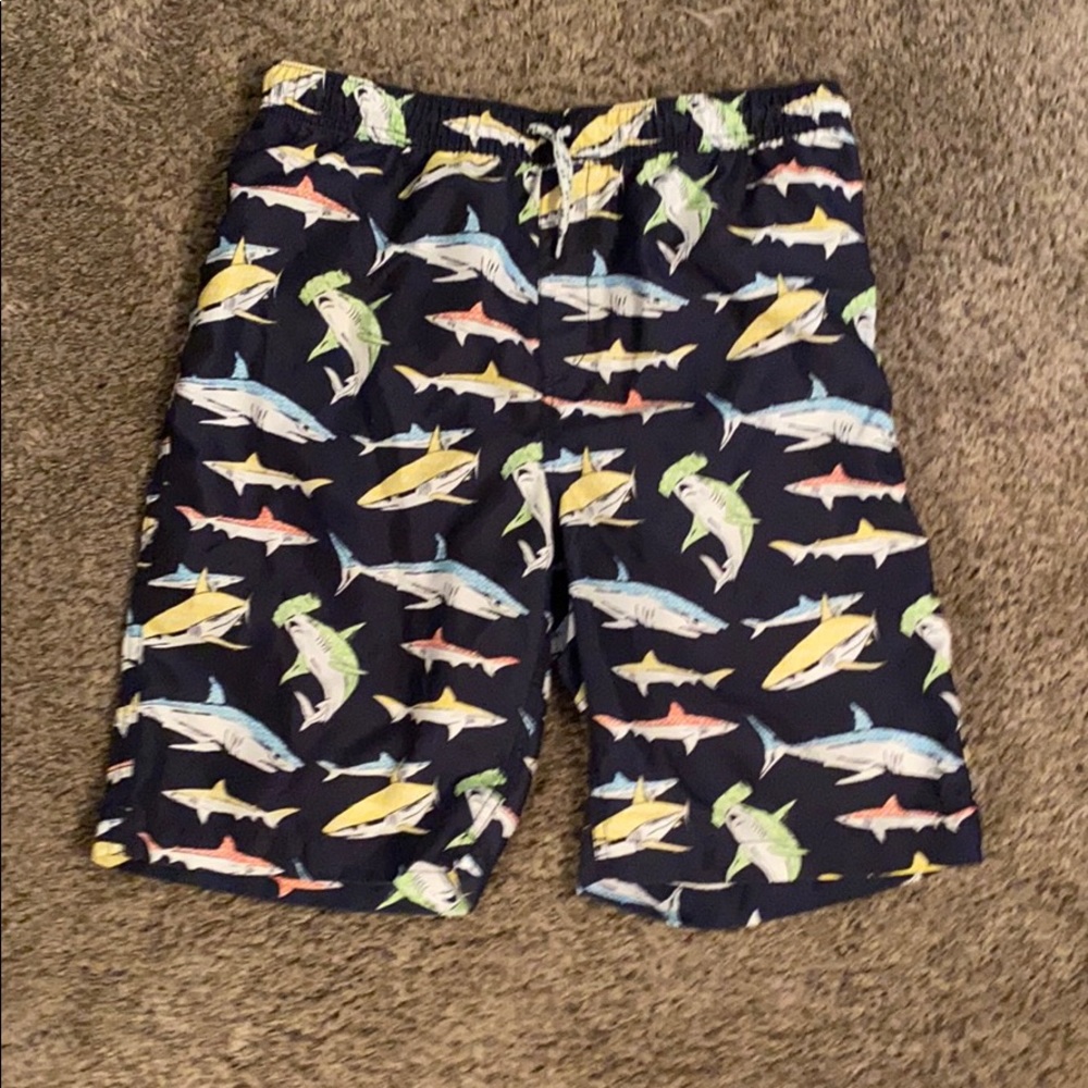 Lands’ End Boys XL 18-20 Shark Swim Trunks